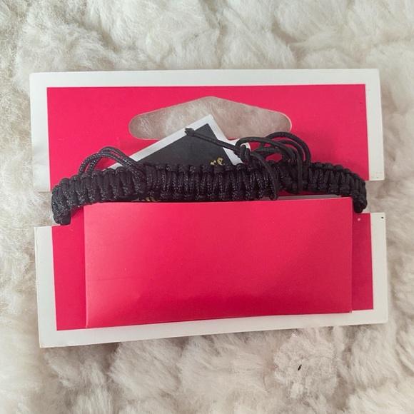 Juicy Couture Black Rope Gold Tone Crown Friendship Adjustable Bracelet NWT - Picture 10 of 11